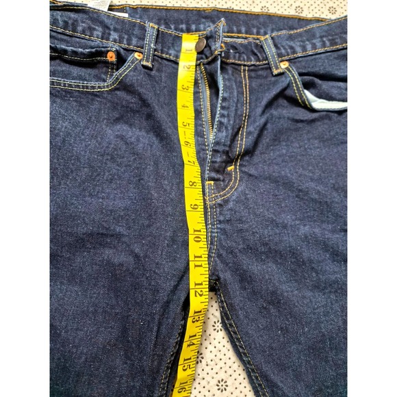 Levis 505 Regular Fit Straight Leg Jeans Dark Wash Mens 34x30 - Picture 5 of 8